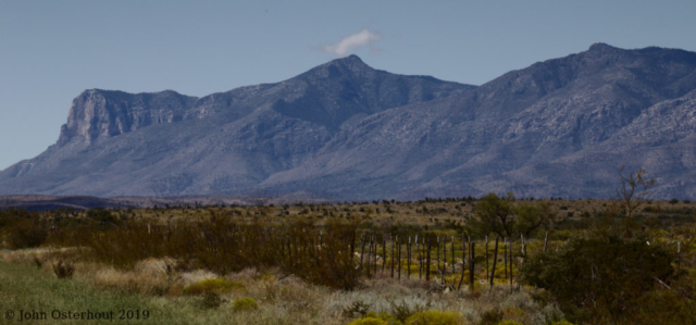 El Capitan, left, and Guadalupe Peak, with Cloud
